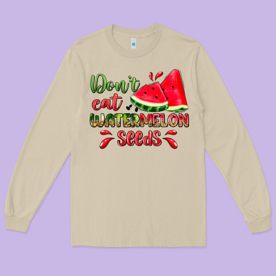Don't Eat Watermelon Seeds Long Sleeve Tee Designed By Zillion Design Studio