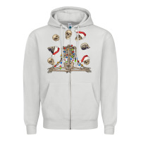 Dove Grey christmas human skeleton and skulls Zipper Hoodie - FaDigitalArtStudio