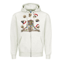 Oatmeal Heather christmas human skeleton and skulls Zipper Hoodie - FaDigitalArtStudio