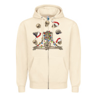 Sandshell christmas human skeleton and skulls Zipper Hoodie - FaDigitalArtStudio