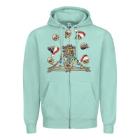 Seafoam christmas human skeleton and skulls Zipper Hoodie - FaDigitalArtStudio