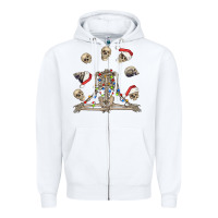 White christmas human skeleton and skulls Zipper Hoodie - FaDigitalArtStudio