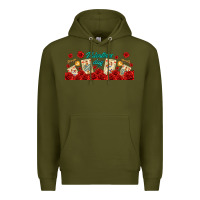 Army Green valentines day with playing cards Premium Hoodie - AdoDesignShop