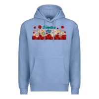 Colony Blue valentines day with playing cards Premium Hoodie - AdoDesignShop