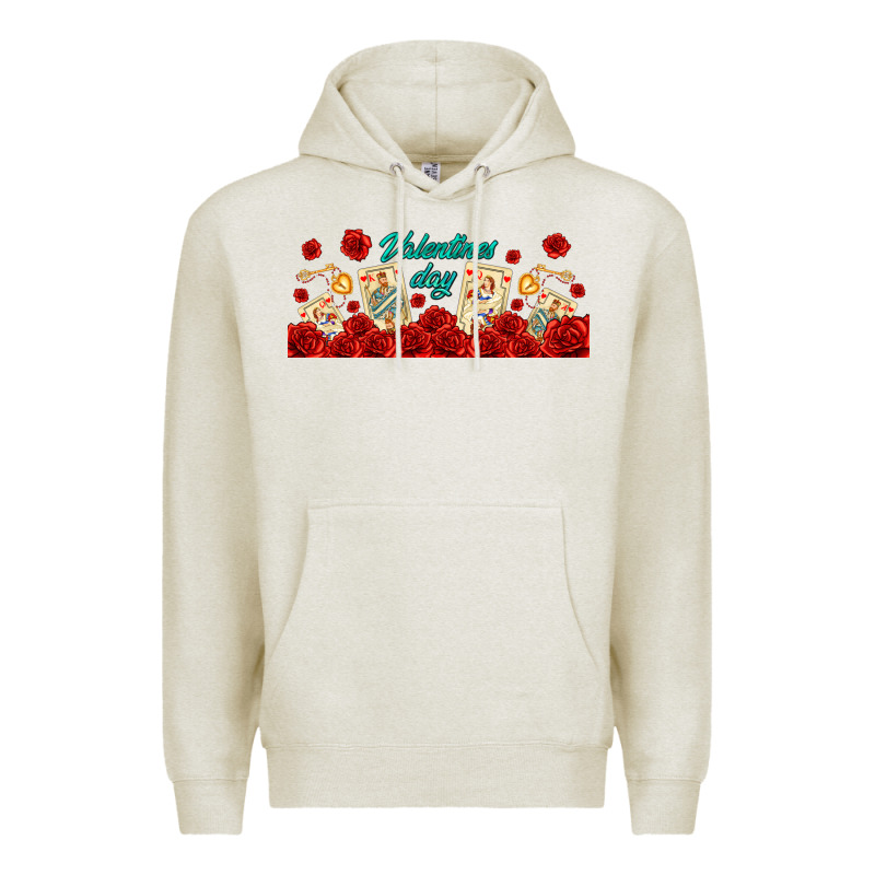 Valentines Day With Playing Cards Premium Hoodie by AdoDesignShop | Teevron