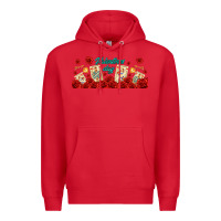 Red valentines day with playing cards Premium Hoodie - AdoDesignShop