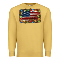 Antique Gold christmas american flag background Premium Sweatshirt - Jasminsmagicworld