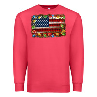 Cardinal christmas american flag background Premium Sweatshirt - Jasminsmagicworld