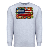 Heather Grey christmas american flag background Premium Sweatshirt - Jasminsmagicworld