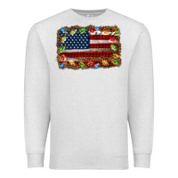 Oatmeal Heather christmas american flag background Premium Sweatshirt - Jasminsmagicworld