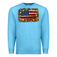 Ocean Blue christmas american flag background Premium Sweatshirt - Jasminsmagicworld
