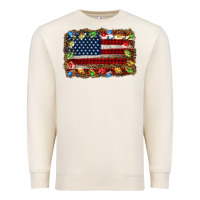 Sandshell christmas american flag background Premium Sweatshirt - Jasminsmagicworld