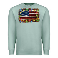 Seafoam christmas american flag background Premium Sweatshirt - Jasminsmagicworld