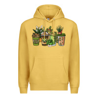 Antique Gold plant lover coffee cups Premium Hoodie - NancyCooperArtShop