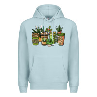 Blue Mist plant lover coffee cups Premium Hoodie - NancyCooperArtShop