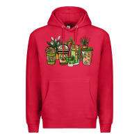 Cardinal plant lover coffee cups Premium Hoodie - NancyCooperArtShop