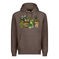 Coffee plant lover coffee cups Premium Hoodie - NancyCooperArtShop