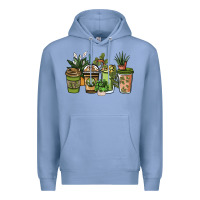 Colony Blue plant lover coffee cups Premium Hoodie - NancyCooperArtShop