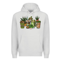 Dove Grey plant lover coffee cups Premium Hoodie - NancyCooperArtShop