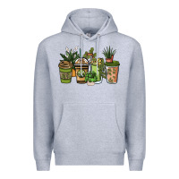 Heather Grey plant lover coffee cups Premium Hoodie - NancyCooperArtShop
