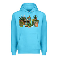 Ocean Blue plant lover coffee cups Premium Hoodie - NancyCooperArtShop