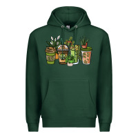 Sports Green plant lover coffee cups Premium Hoodie - NancyCooperArtShop