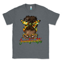 Charcoal Heather juneteenth black woman messy bun Classic Tee - HRA Design Shop