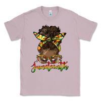 Lilac juneteenth black woman messy bun Classic Tee - HRA Design Shop