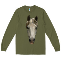 Army Green horse head Long Sleeve Tee - RanaPortraitStore