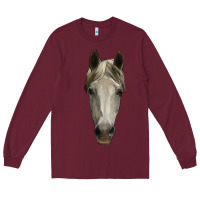 Burgundy horse head Long Sleeve Tee - RanaPortraitStore