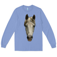 Colony Blue horse head Long Sleeve Tee - RanaPortraitStore