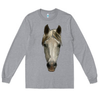 Heather Grey horse head Long Sleeve Tee - RanaPortraitStore
