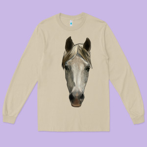 Horse Head Long Sleeve Tee Designed By Ranaportraitstore