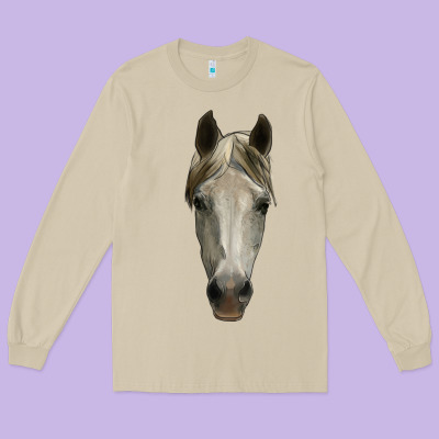 Horse Head Long Sleeve Tee Designed By Ranaportraitstore