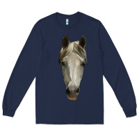 Navy horse head Long Sleeve Tee - RanaPortraitStore