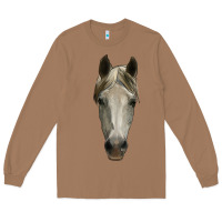 Toasted Coconut horse head Long Sleeve Tee - RanaPortraitStore