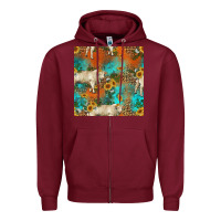 Burgundy western charolais cow seamless pattern Zipper Hoodie - HRA Design Shop
