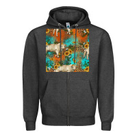 Charcoal Heather western charolais cow seamless pattern Zipper Hoodie - HRA Design Shop