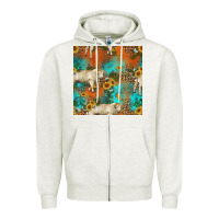 Oatmeal Heather western charolais cow seamless pattern Zipper Hoodie - HRA Design Shop