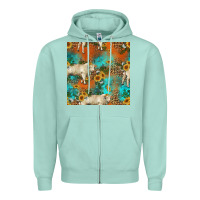 Seafoam western charolais cow seamless pattern Zipper Hoodie - HRA Design Shop