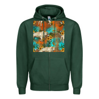 Sports Green western charolais cow seamless pattern Zipper Hoodie - HRA Design Shop