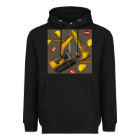 Black excavator seamless pattern Heavyweight Hoodie - BundleAndBundleShop