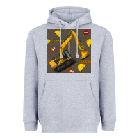 Heather Grey excavator seamless pattern Heavyweight Hoodie - BundleAndBundleShop