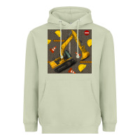 Matcha excavator seamless pattern Heavyweight Hoodie - BundleAndBundleShop