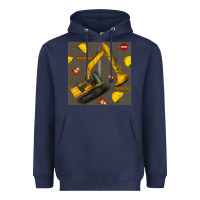 Navy excavator seamless pattern Heavyweight Hoodie - BundleAndBundleShop