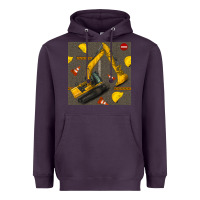 Plum excavator seamless pattern Heavyweight Hoodie - BundleAndBundleShop