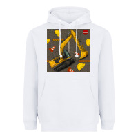 White excavator seamless pattern Heavyweight Hoodie - BundleAndBundleShop
