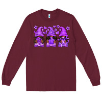 Burgundy Domestic Violence Warrior Afro Gnomes Long Sleeve Tee - texasbilliewilder