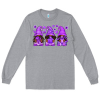 Heather Grey Domestic Violence Warrior Afro Gnomes Long Sleeve Tee - texasbilliewilder