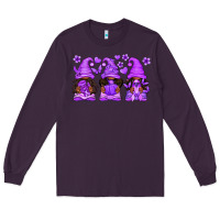 Plum Domestic Violence Warrior Afro Gnomes Long Sleeve Tee - texasbilliewilder